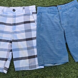 Fox Plaid And Blue Kids Shorts